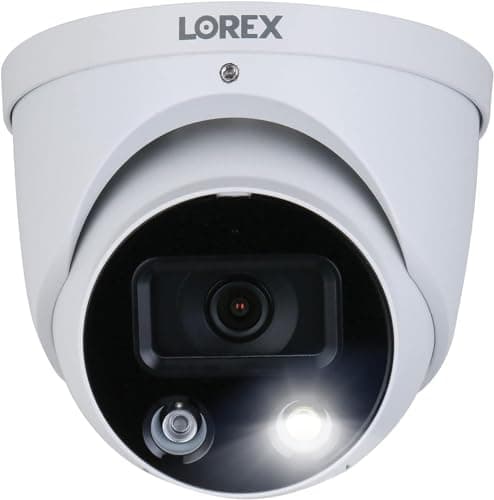 Lorex Outdoor 4K IP Add-On Metal Dome Security Camera | NVR Add-On | Smart Motion Detection | 2-Way Talk | Color Night Vision | IP67 Waterproof | Requires Recorder