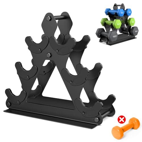 3 Tier Weight Rack for Dumbbells - Compact Weight Holder Small Dumbbell Rack Stand Only Works for Dumbbells 1-15 LBS, Metal Weights Organizer Designed for Child Women Home Gym Exercise