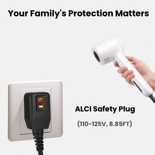 SKANWEN Hair Dryer with Diffuser, 1400W Professional Ionic Blow Dryer with High-Speed Brushless Motor for Fast-Drying, Filter-Removable Quiet Hairdryer 7