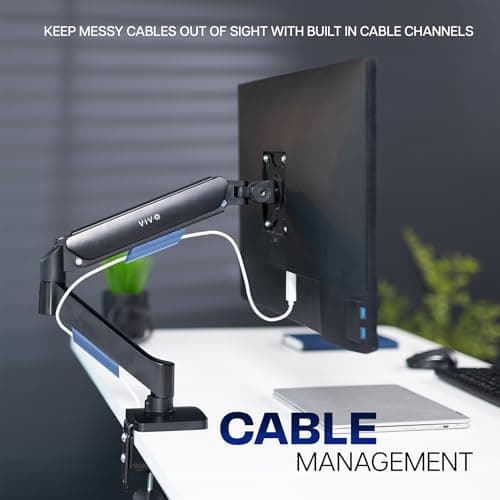 VIVO Single Monitor Stand, Fully Adjustable Arm for 17 to 32 inch Screen, Mechanical Articulating Desk Mount, Gaming and Office Setups, VESA 75x75, 100x100, Max 19.8 lbs, Classic, Black, STAND-V001O 7