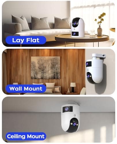 JOOAN Security Camera Outdoor 2K Ultra HD Dual Lens 2.4G/5G WiFi Bluetooth 2 Cams in 1 Auto Tracking 360°View,2 Ways Audio IP66 Waterproof 3 Night Vsion Modes Cloud/SD Card Storage,Corded Power 5