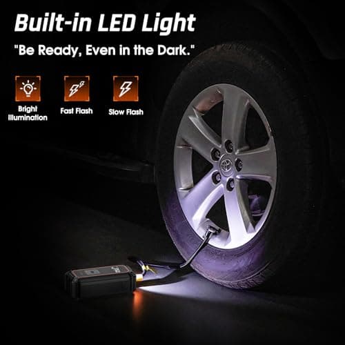 OlarHike Cordless Tire Inflator Portable Air Compressor, 150PSI Dual Power - 5400 mAh & 12V DC, Air Pump for Car Tires, Bike, Motorcycle, Bicycle, Electric Pump with LED Light & Digital Pressure Gauge 11