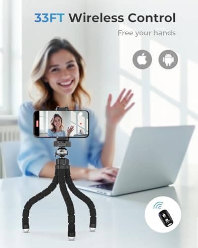 UBeesize Phone Tripod Pro S, Flexible Desk Stand with Wireless Remote, Mini Holder for Camera and GoPro 5