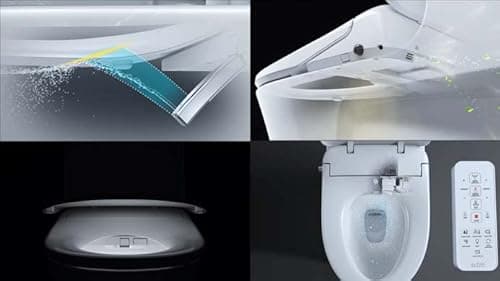 ALPHA BIDET UX Pearl Bidet Toilet Seat in Elongated White | Ultra Low Profile | Endless Warm Water | Arced Stainless Steel Nozzle | LED Nightlight | Dryer | Deodorizer | 3 Year Warranty 7