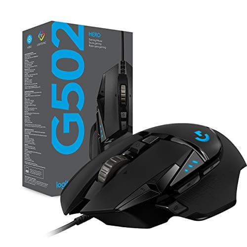 Logitech G502 Hero High Performance Wired Gaming Mouse, Hero 25K Sensor, 25,600 DPI, RGB, Adjustable Weights, 11 Programmable Buttons, On-Board Memory, PC/Mac - Black 9