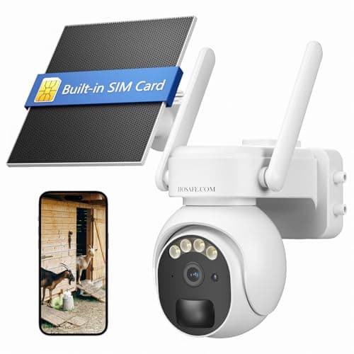 4G LTE Security Camera Outdoor, 360° PTZ Outdoor Camera for Remote Areas, Solar Camera Outdoor Wireless, PIR Motion Detection, 2K Color Night Vision, 2-Way Talk, IP66 Waterproof, Wall/Ceiling Mount