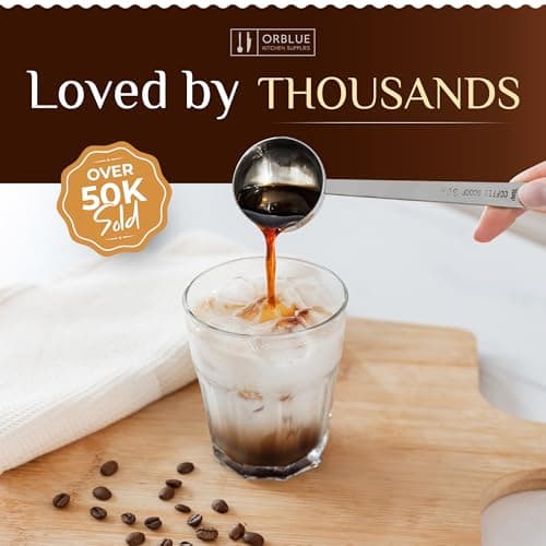 Orblue Premium Coffee Scoop Set - 1 Tbsp (15ml) & 2 Tbsp (30ml) Measuring Tablespoon - Stainless Steel Coffee Measuring Spoon and Scooper with Long Handles - Pack of 2 9