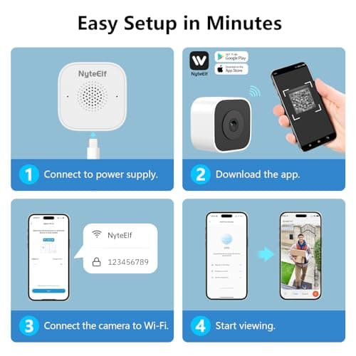 NyteElf 3MP Window Cameras for Home Security,Security Camera, 2K Full Color Night Vision, AI Human & Motion Detection, 24/7 Recording, Two-Way Audio, Easy Installation (White) 7