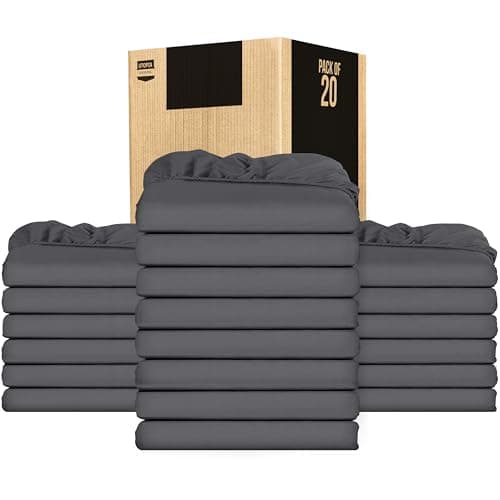 Utopia Bedding Queen Fitted Sheets - Bulk Pack of 20 Bottom Sheets - Soft Brushed Microfiber - Deep Pockets - Shrinkage & Fade Resistant - Easy Care (Grey)