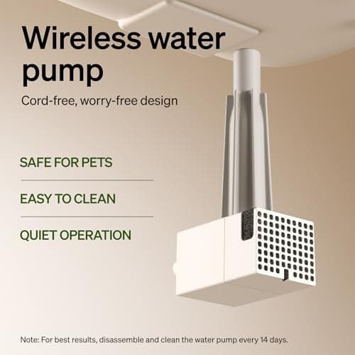 PETLIBRO Cat Water Fountain, Cordless Pet Water Fountain Battery Operated, 2.5L/84oz Dockstream Water Fountains for Cats Indoor, Cat Fountain with Stainless Steel Tray, Easy to Clean BPA-Free 6