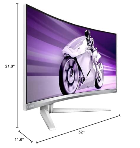 Philips Evnia 34M2C8600 QD OLED Curved Gaming Monitor w/UltraWide WQHD Resolution, 175Hz, AMD FreeSync Premium Pro, USB-C Docking, Height Adjustable, 4-Year Advance Replacement, Xbox PS5 Switch,White 6