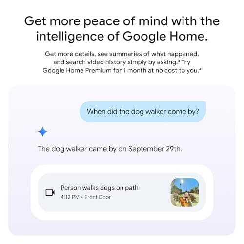Google Nest Doorbell (Wired, 3rd Gen) - 2K Video and Gemini, Live View, Night Vision, 2-Way Audio - Works with Google Home - 2025 Model - Hazel 5