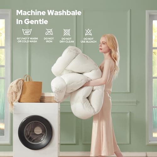 BEDLORE Queen Mattress Topper Viscose Derived from Bamboo, Thick Pillow Top Mattress Pad with Stretchable Pockets for 6-18 inches Mattress, Soft Breathable Mattress Topper for Back Pain Relief 7