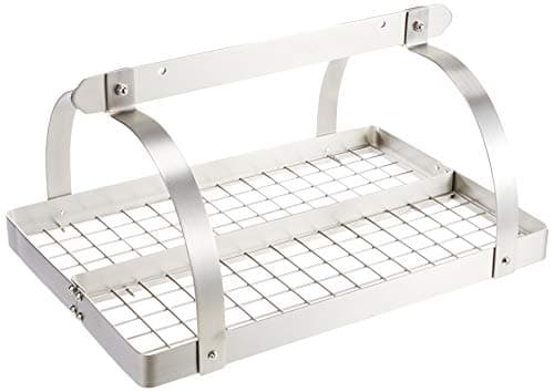 Rectangular Hanging Pot Rack with Grid & 24 Hooks