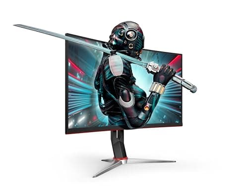 AOC CQ27G2 27" Super Curved Frameless Gaming Monitor QHD 2K, 1500R VA, 1ms, 144Hz, FreeSync, Height adjustable, 3-Yr Zero Dead Pixel, Black/Silver