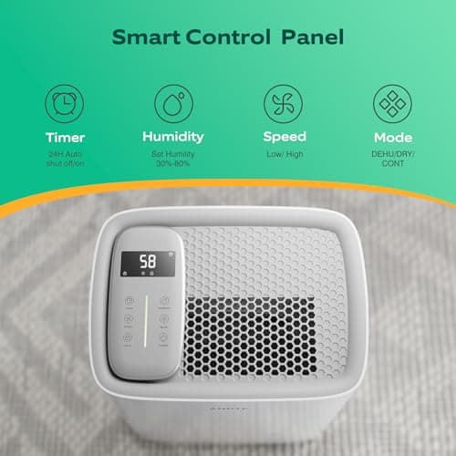 3500 Sq.Ft Energy Star 35 Pints Dehumidifier, ANDTE Home Dehumidifier for Basement, Large Room Dehumidifiers with Drain Hose for Bathroom Living room, Smart Humidity Control, Upgrated Touch Panel 5