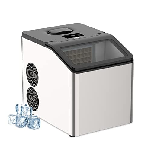 Soopyk Commercial Countertop Ice Maker Machine with Water Line Self-Cleaning 67lbs Daily Capacity for Home Stainless Steel