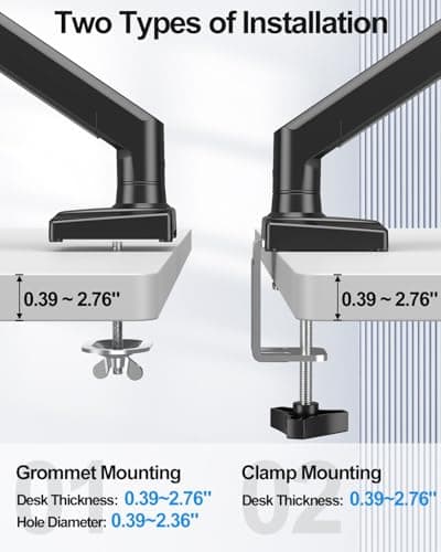 Single Monitor Arm Fits up to 32 Inch, Desk Mount Holds 4.4-19.8lbs Computer Screen, Full Motion Gas Spring, VESA Mount 75x75, 100x100, Freelift 5