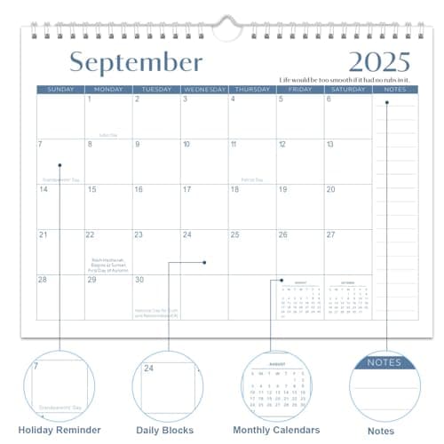Gannyfer 2026 Wall Calendar, 18-Month Calendar 2025-2026, Use Now Until Dec 2026, Large Wall Calendar 2026, 11" x 8.5" Magnetic Fridge Wall Planner for Your Family, School or Office (3 Stickers Included) 5
