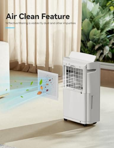 4500 Sq. Ft Dehumidifier for Basement, 50-70 Pints Large Dehumidifiers for Home with drain hose and 5L Water Tank, Moisture Removal for Whole House, Large Room, and Intelligent Humidity Control 5