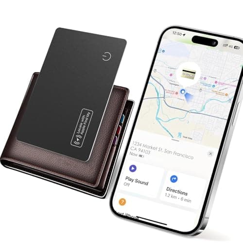 YAOTE Apple MFi Certified Wallet Tracker, Works with Apple Find My, Rechargeable 0.07in Ultra-Slim Tracking Card, Item Locator for Wallet, Luggage, Passports, Purse