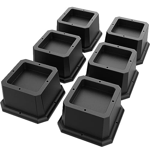 MCXYEM Bed Riser/Furniture Lift Bed/Bed risers/Furniture Lifter/Table risers/Frame Risers Create Under Bed Storage Heavy Duty for Furniture Height Adjustment (Black 6 Pack, 2 Inch)