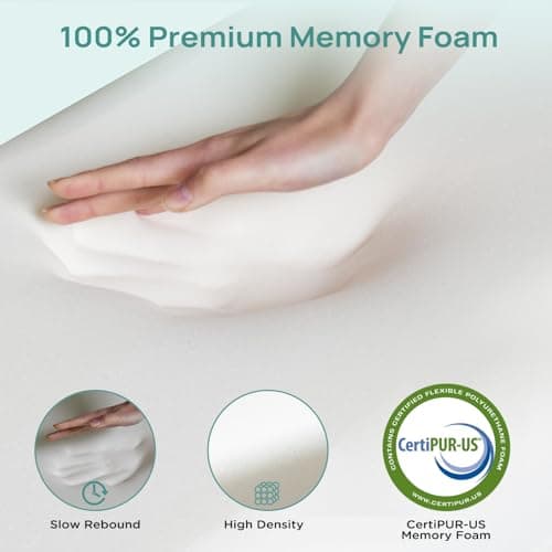 Releep 3 Inch Firm Mattress Topper King Size, Memory Foam Bed Topper with Soft & Firm Options for Back Pain Relief, Mattress Topper with 2-Sided Cover, Ergonomic 5-Zone Design, CertiPUR Certified 6