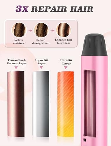 Mini Curling Iron for Travel,110~240V Dual Voltage with European Plug Adapter,Small Curling Iron for Short Hair,Tiny Curling Irons for Women,Anti-Scald Cover,Auto-Off,5 Temp Digital Settings,1 Inch 5