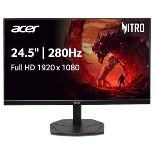 acer Nitro 24.5 Inch Full HD 1920 x 1080 ZeroFrame Design PC Gaming Monitor | AMD FreeSync Premium | Up to 280Hz Refresh | 1ms (VRB) | One Display Port 1.4 and Two HDMI 2.0 Ports | KG251Q Z1biip