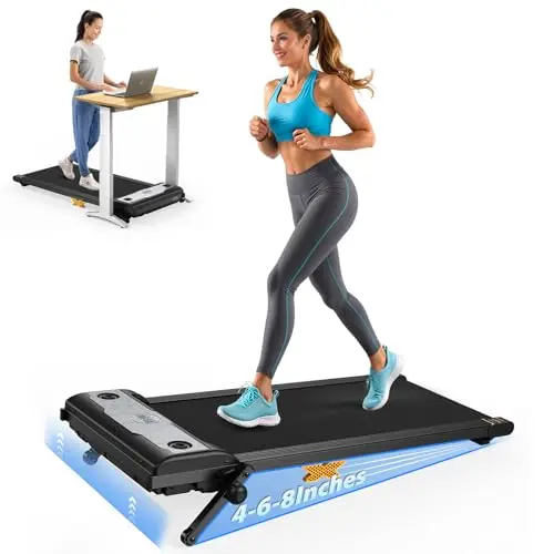 Servfit Walking Pad with Incline, 3 in 1 Under Desk Treadmills for Home, 265 Lbs Capacity Portable Walking Treadmill with Remote Control, LED Display, Hidden Safety Switch
