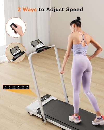 SupeRun 3 in 1 Walking Pad Treadmill, 3.0HP Folding Treadmills, 300LBS Capacity Under Desk Treadmills for Home, 7.5MPH Walking Pad with Handle Bar, Remote Control & APP 6