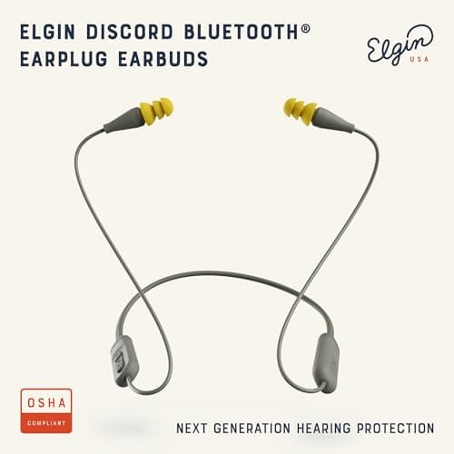 Elgin Discord Gen 2 Bluetooth Earplug Earbuds, OSHA Compliant Noise-Isolating Safety Wireless Headphones, All-Weather Earphones for Industrial Work, and High-Noise Environments 2