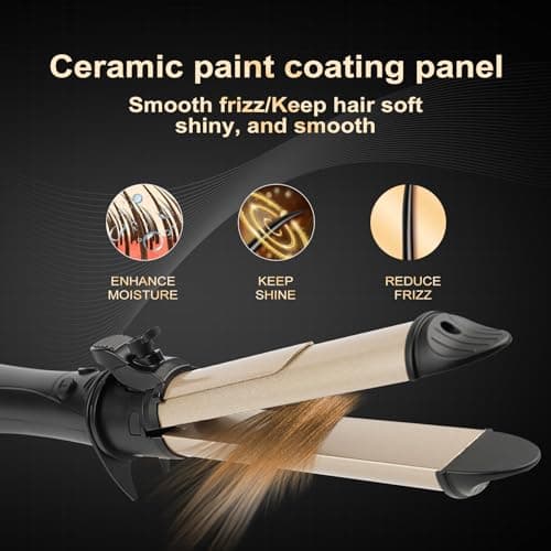 AT1NTEN Automatic Hair Curler and Straightener 2 in 1 Hair Curling Iron Flat Iron Professional Hair Curling Irons Adjustable Temp and Dual Voltage Gifts for Women-𝐂𝐞𝐥𝐬𝐢𝐮𝐬 𝐎𝐍𝐋𝐘 6