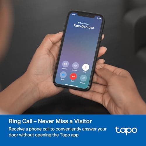 Tapo 2K+ Wired or Battery Powered Smart Video Doorbell with Chime - 180° Field of View, Person/Vehicle/Package Detection, Ring Call, 2-Way Audio, Subscription-Free Local Storage or Optional Cloud,D225 5