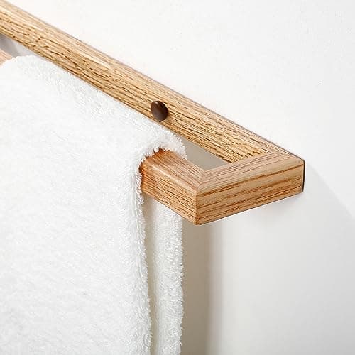 Towel Racks for Bathroom Wall Mounted,Wooden Bathroom Towel Holder,Heavy Duty Towel Bar Enhance Your Modern Bathroom Decor 2