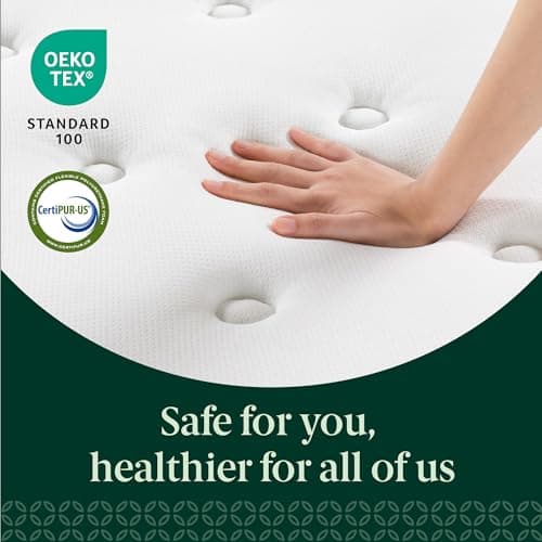 ZINUS 12 Inch Comfort Support Hybrid Mattress [New Version], Queen, Fiberglass Free, Medium Plush, Motion Isolation, Certified Safe Foams & Fabric, Mattress in A Box 6