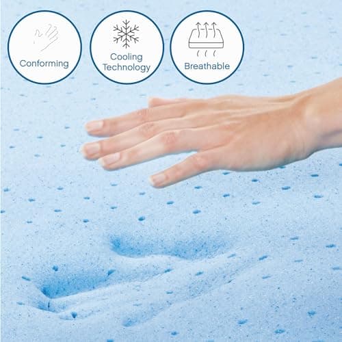 Cool Gel 10 Inch Queen Memory Foam Mattress Medium Firm, Memory Foam Mattress Queen Size Cooling, Made in the USA, 10" Depth with Pressure Relief, CertiPUR-US Certified No Fiberglass, CoolGel Bed 9