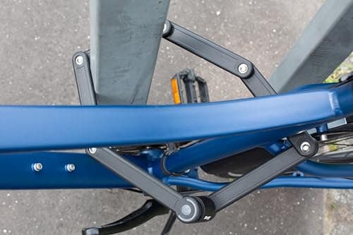 Master Lock Black Hardened Steel Link Folding Bike Lock with Key, Heavy Duty Anti-Theft Lock for Bicycles, Electric Scooters, 2-3/4ft (84cm) Length x 0.13 in (3.5 mm), 8335EC 8