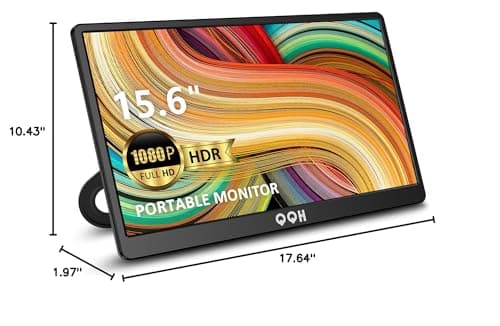 QQH Portable Monitor, 15.6" Portable Travel Monitor for Laptop 1080P FHD IPS Second Screen, USB C HDMI External Gaming Monitor Display for Computer Phone PC PS4 PS5 Xbox Switch (Z1-9) 10