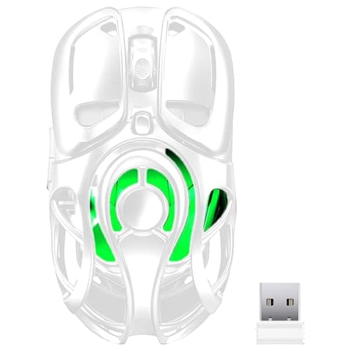 YPBDAN Wireless Gaming Mouse, Tri-Mode 2.4G/USB-C/Bluetooth 5.3 RGB Wireless Mouse, 10000 DPI, 60Hrs Battery, Ultra-Light Ergonomic Design - White