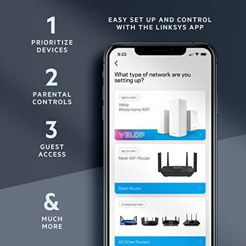 Linksys Mesh Wifi 6 Router, Dual-Band, 1,700 Sq. ft Coverage, 25+ Devices, Supports Guest WiFi, Parent Control, Speeds up to (AX1500) 1.5Gbps - MR7310 6