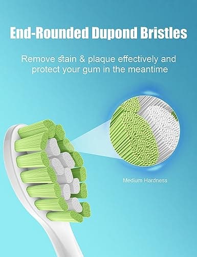 Toothbrush Replacement Heads for Philips Sonicare Diamondclean Series Click-on Electric Brush Handle, 8 Pcs, Green 5