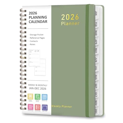 2026 Planner, Weekly and Monthly Calendar Academic Planner, Jan 2026 - Dec 2026, Planning Agenda Book for Desk Accessories and School Supplies - A5 (6.3'' x 8.5'')