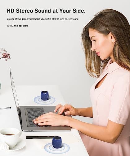 Small Speaker, Bluetooth Speaker with 360°HD Stereo Sound and Robust Bass, Mini Speakers with Hands-Free Call, IP67 Waterproof, Portable Speakers for Shower, Room, Car, Trip, Ideal Gift for Men, Women 7