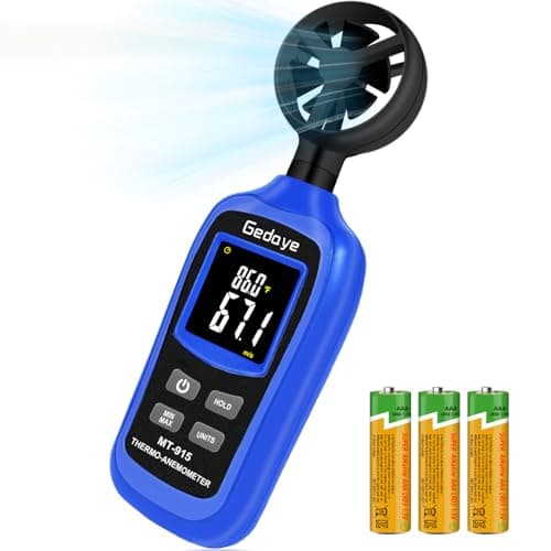 Digital Wind Speed Meter, Handheld Anemometer with Backlight and Max/Min, Data Hold, Measures Wind Speed and Temperature for HVAC, Shooting, Drones, Nautical Monitoring, Surfing, Wind Energy.