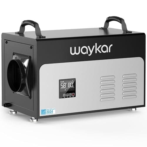 Waykar 130 Pints Energy Star Most Efficient Commercial Dehumidifier with Pump and Drain Hose for Crawl Spaces, Basements, Ducted Industrial Use, and Water Damage Unit - 5-Year Quality Coverage