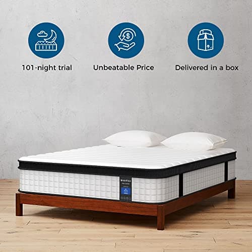 Inofia Twin Mattress, 10 Inch Hybrid Innerspring Single Mattress Cool Twin Bed Supportive & Pressure Relief, Breathable Soft Knitted Fabric Cover, Medium Firmness 6