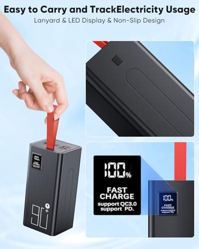 90000mAh High Capacity Power Bank, 30W Fast Charging Portable Charger PD&QC 3.0, 5 Output 2 Input Large Powerbank with LED Display USB C Battery Pack Charger Portable for Outdoor Camping Travel 9