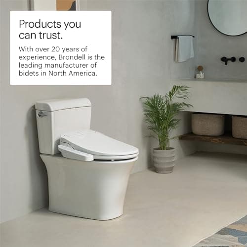 Brondell SE400-EW Swash SE400 Electric Bidet Toilet Seat With Heated Seat, Oscillating Stainless Steel Nozzle, Warm Air Dryer, Night Light, Gentle Close Lid, White Side Arm Control, Elongated 9