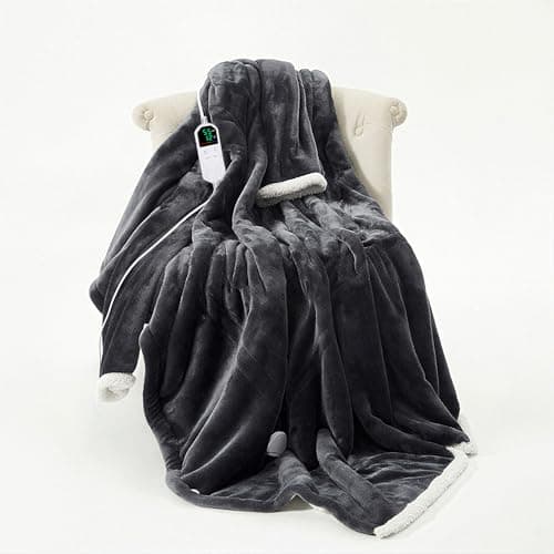 KINGTE Wearable Heated Blanket Portable with Sleeves & Foot Pocket - Electric Snuggle Throw Blanket, 8 Heat Settings, 1-12H Auto Shut-Off, 50"x70"+14" Electric Blanket, for Her/Him/Family 9